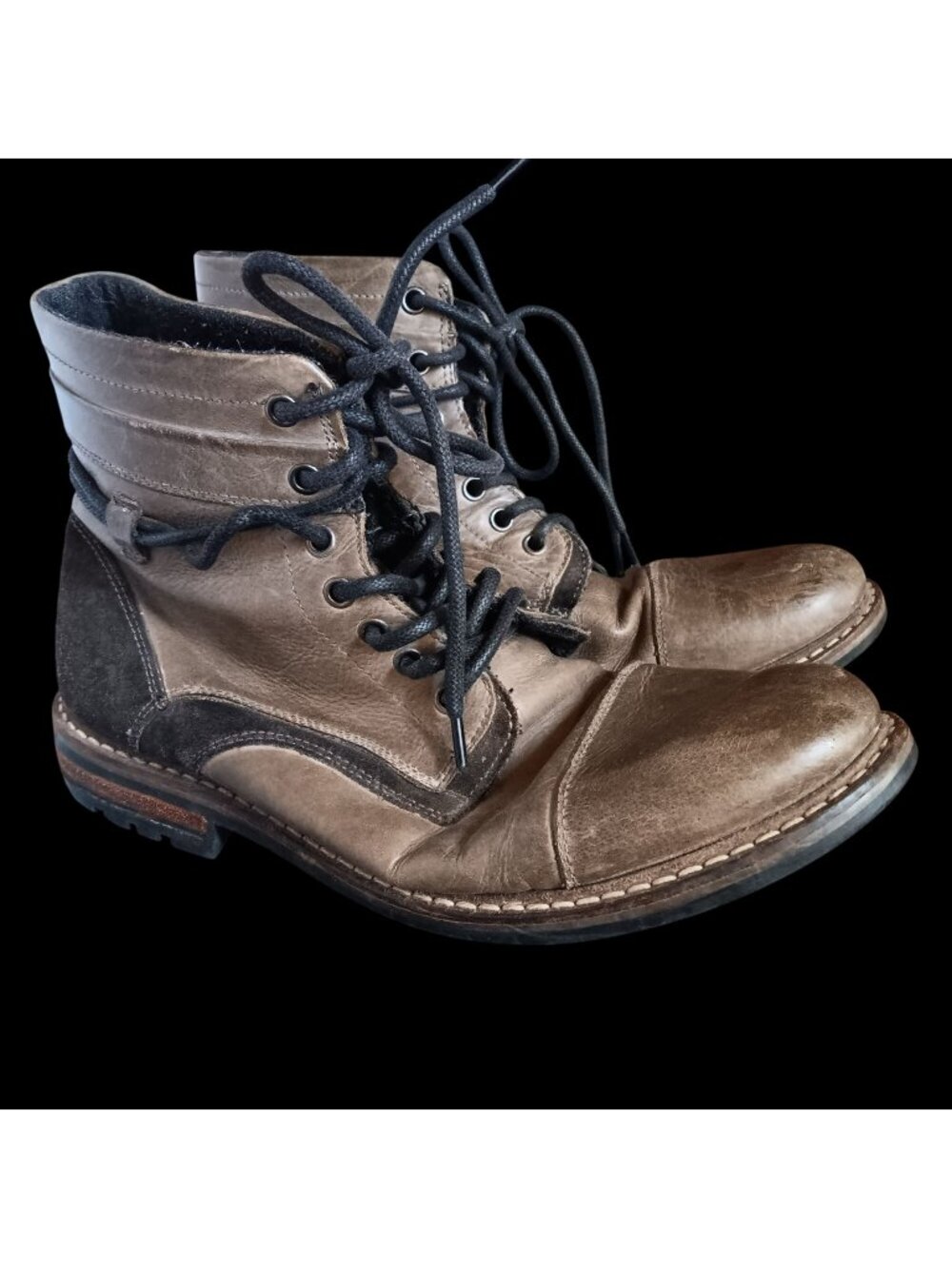 11 Haansel Lace-Up Brown/Black Leather Boots Outpost Makers Mens 11